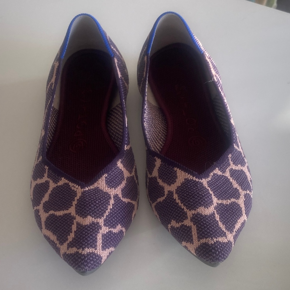Rothy's Geometric Purple and Pink Flats